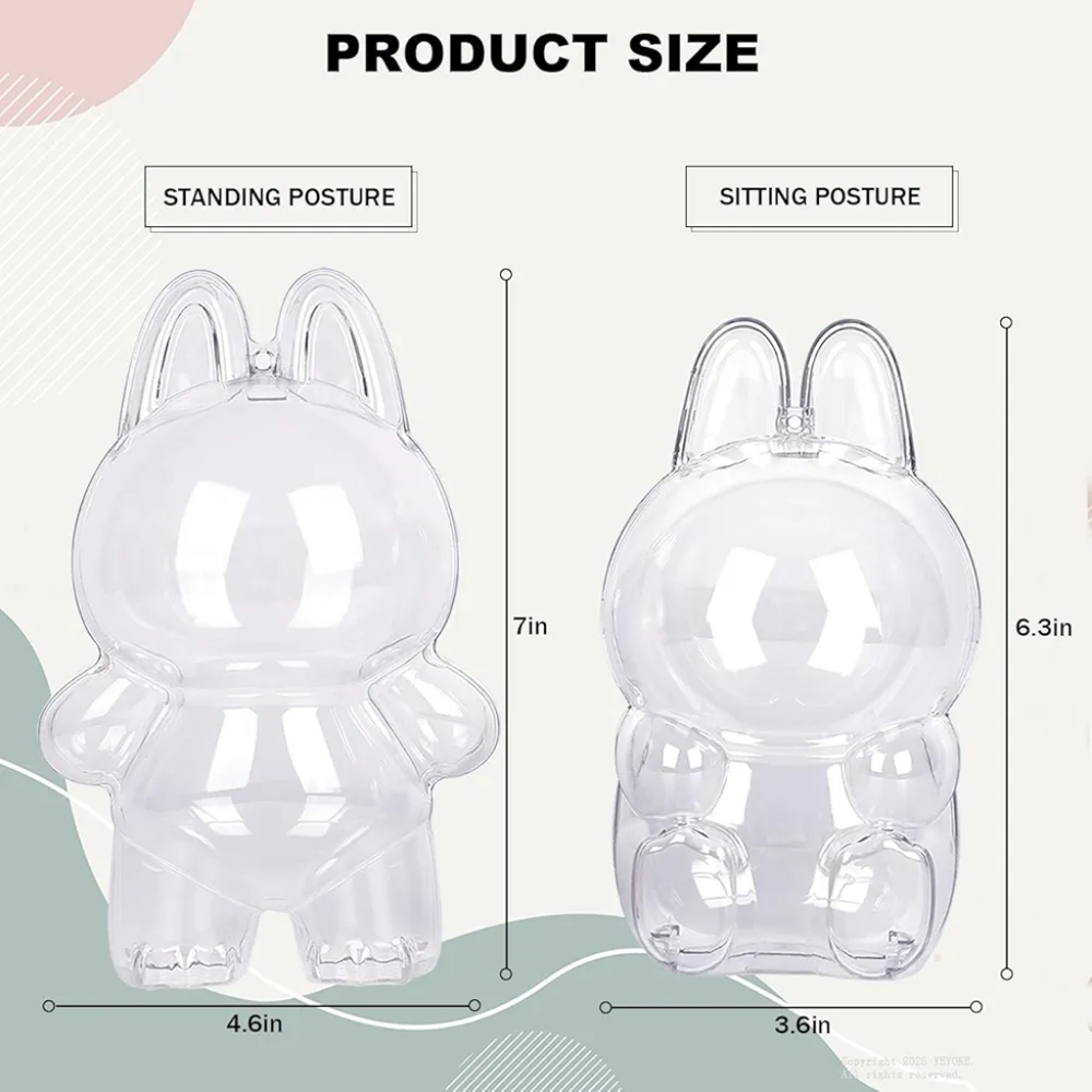 Protective Case Compatible LABUBU Have a Seat Crystal-Clear Hard Display Sitting - Picture 5 of 13